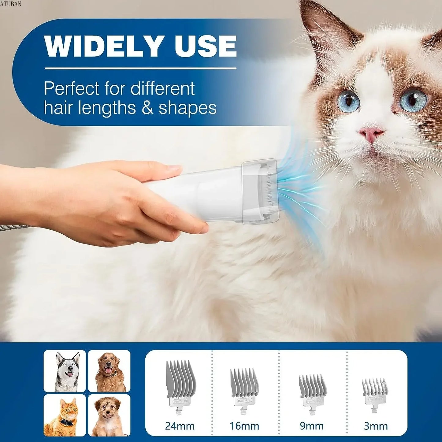 VIXO ATUBAN Pet GroomEase Vacuum Kit