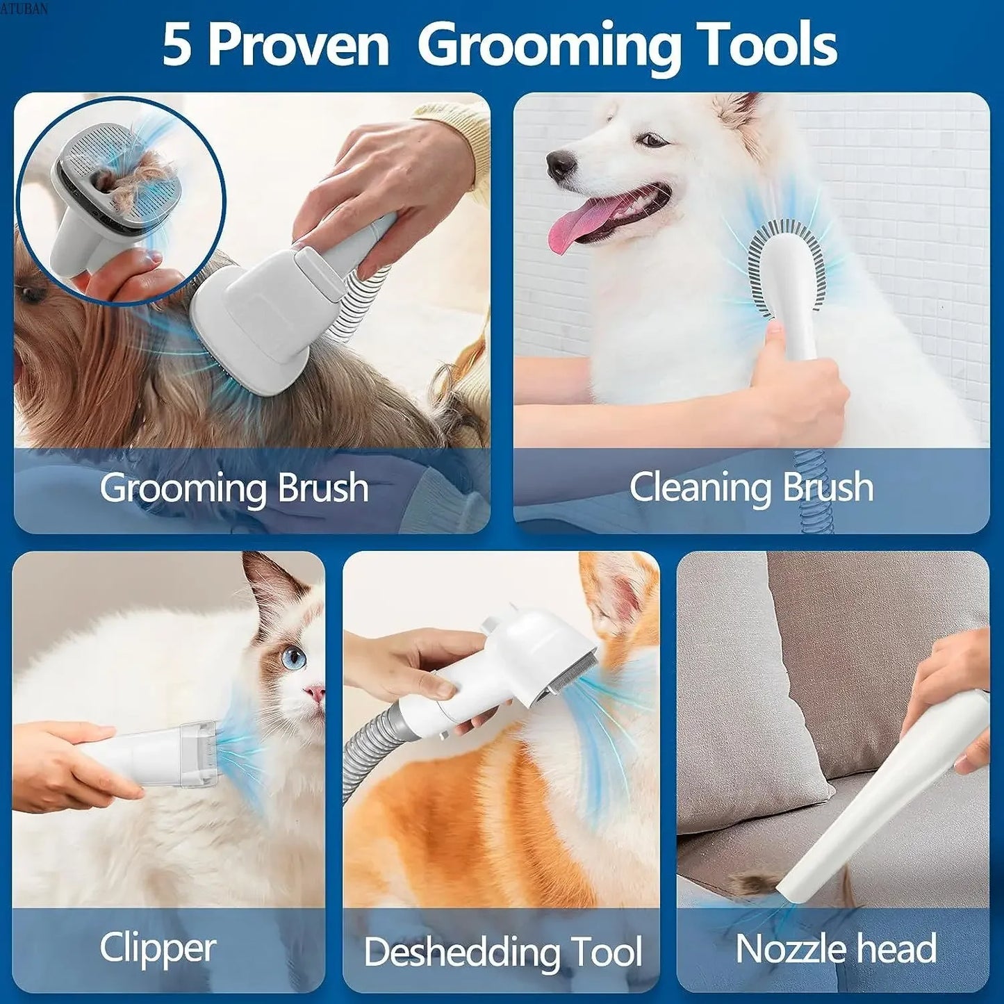 VIXO ATUBAN Pet GroomEase Vacuum Kit
