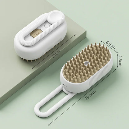 White cleaning brush with bristles and a measuring chart on a light green background